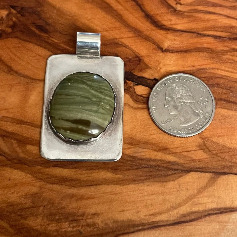 Artisan Sterling Silver Pendant with Imperial Jasper Stone